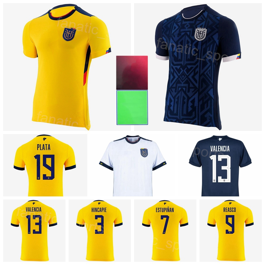 National Team Ecuador Soccer 13 Enner Valencia Jerseys 2022 World Cup 3 Piero Hincapie 19 Gonzalo Plata Angelo Preciado Felix Torres Alan Franco Football Shirt Kits
