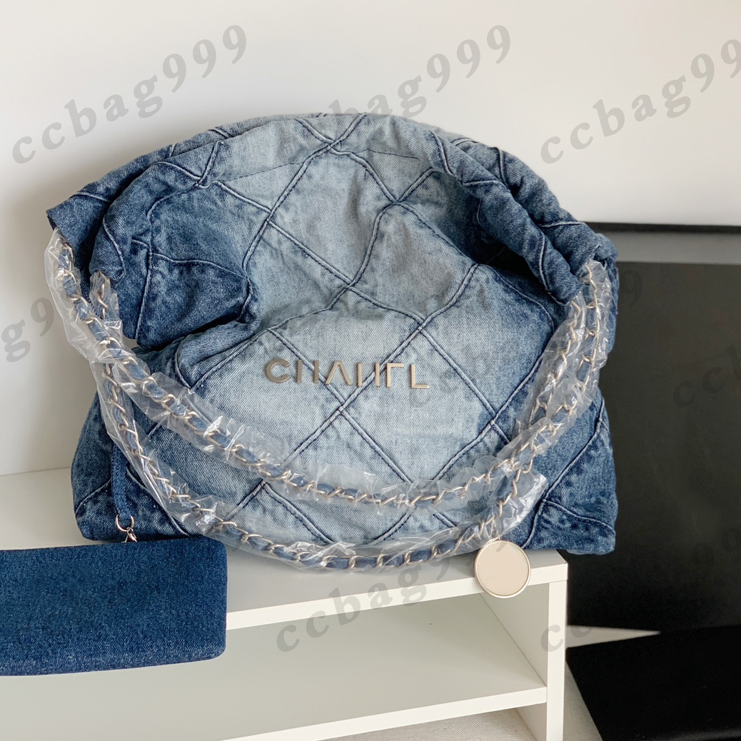 Women 22 Shopping Denim Totes Bags Silver Metal Hardware Chain Coins Purse Canvas Matelasse Quilted Cross Body Shoulder Designer Luxury Handbags With Pouch 36x35CM, Blue
Women 22 Shopping Denim Totes Bags Silver Metal Hardware Chain Coins Purse Canvas Matelasse Quilted Cross Body Shoulder Designer Luxury Handbags With Pouch 36x35CM, Blue