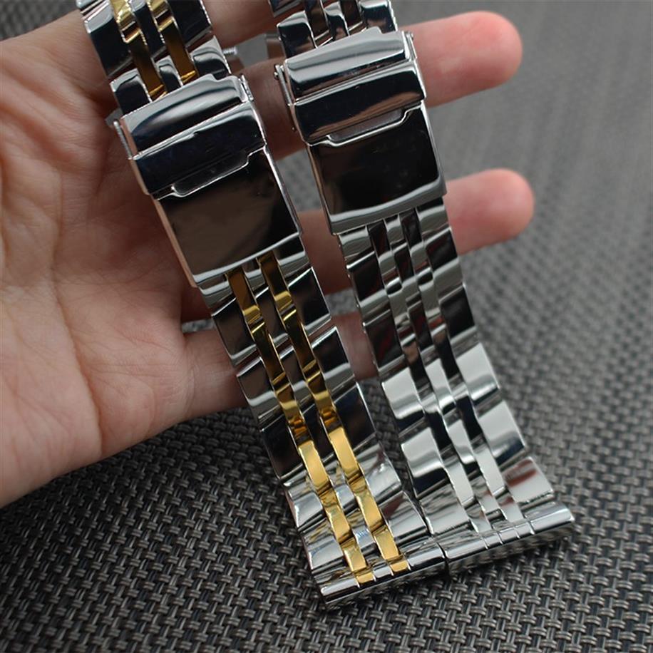 Watch Accessories 18mm 20mm 22mm 24mm Watchband Polished Solid Stainless Steel Butterfly Buckle Strap Bracelet For Bretiling277T
Watch Accessories 18mm 20mm 22mm 24mm Watchband Polished Solid Stainless Steel Butterfly Buckle Strap Bracelet For Bretiling277T