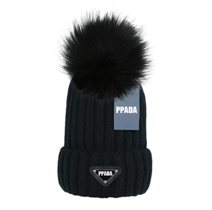 knitted hat designer beanie cap luxury brand mens womens autumn and winter hats fox hair thickened warm casual style pradaly YMNU