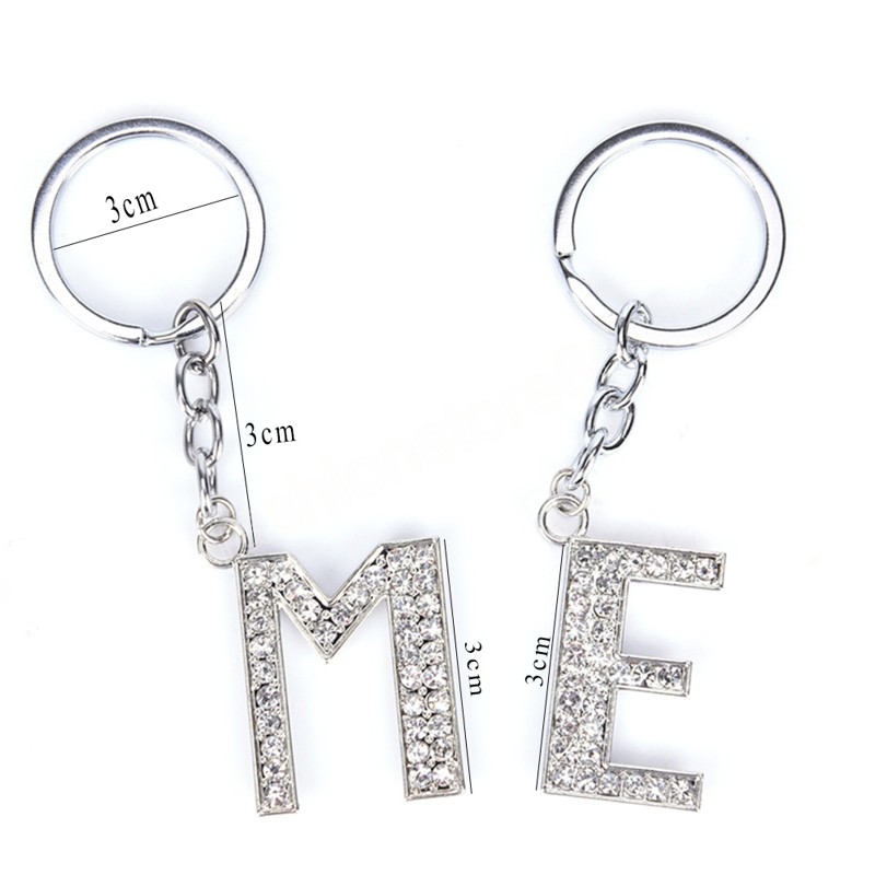 Crystal 26 Alphabet Key Ring For Women Initial Letter Keychains Bag Accessories Fashion Letter Pendant Keychain