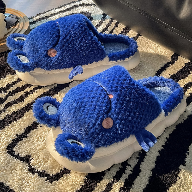 Slippers Frog Winter Cotton Non-slip Home Shoes Cartoon Cute Couple New Warm Wholesale Chaussure Femme 221122