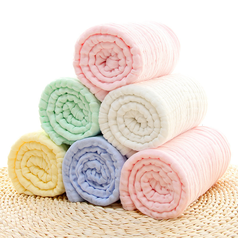 Sleeping Bags 6 Layers Gauze bath towel Baby Receiving Blanket Pure cotton bubble muslin Infant Kids Swaddle Bedding 221122