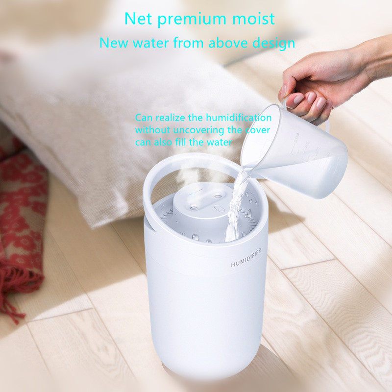 Household 3L Large Capacity Portable Aircare Humidifier Desktop Quiet Aromatherapy Bedroom Office Double Jet Air Purifier