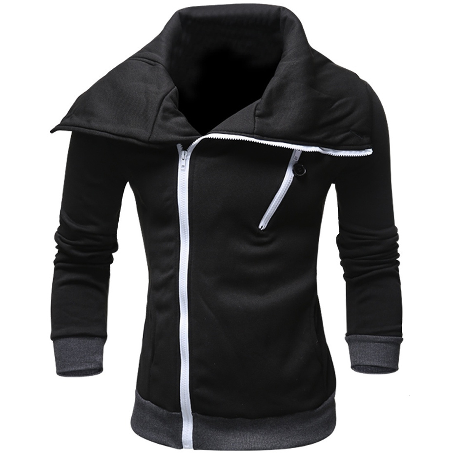 Men's Down Parkas Hoodies Coat Male Long Sleeve Solid Color Hooded Sweatshirt Zipper Black Big Size Poleron Autumn Sweatshirts 221123
