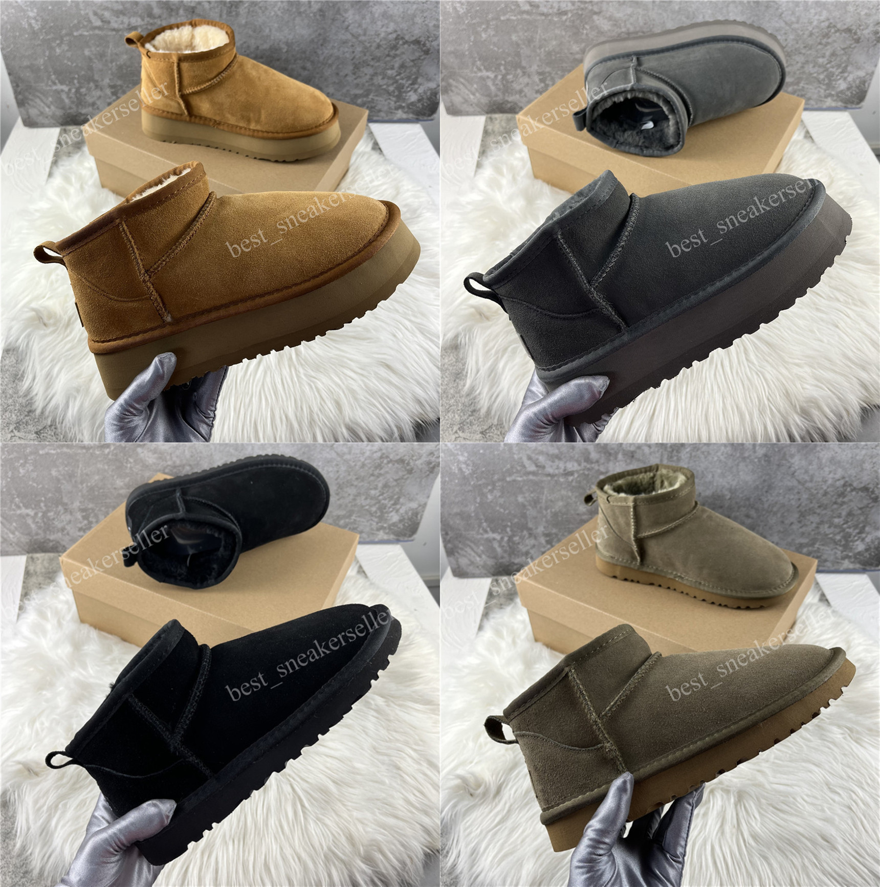 Fur Wool Winter Snow Boots Men Ankle Boot Fashion Women Cotton Shoes Super Mini Short Booties Snowboots Botas De Invierno Para Mujer