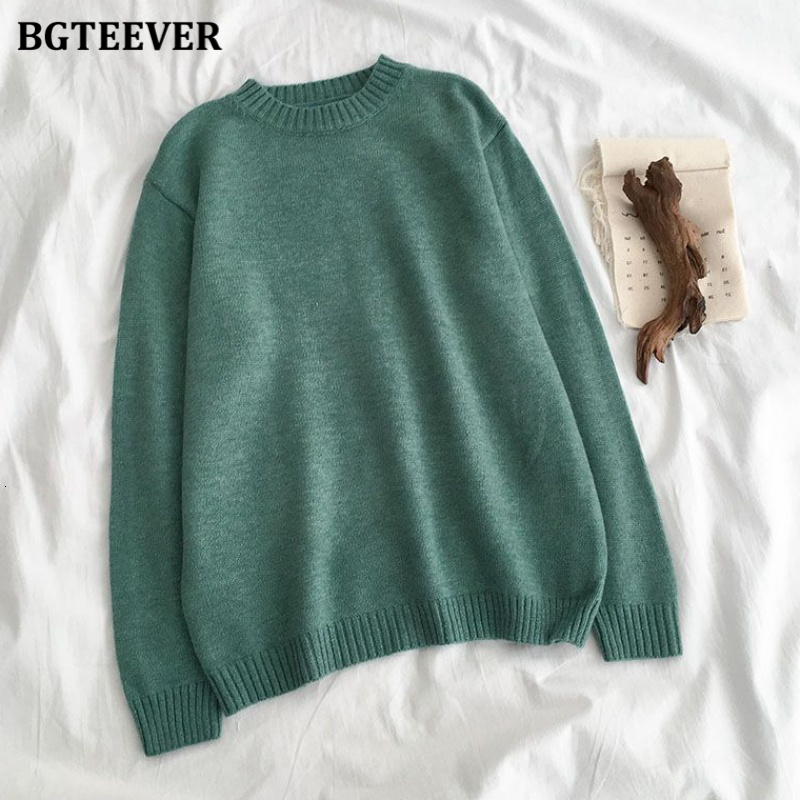 Women's Sweaters BGTEEVER Autumn Winter Basic Knitted Sweater for Women Casual O-neck Loose Solid Female Pullovers Jumpers Knitting Tops 221123