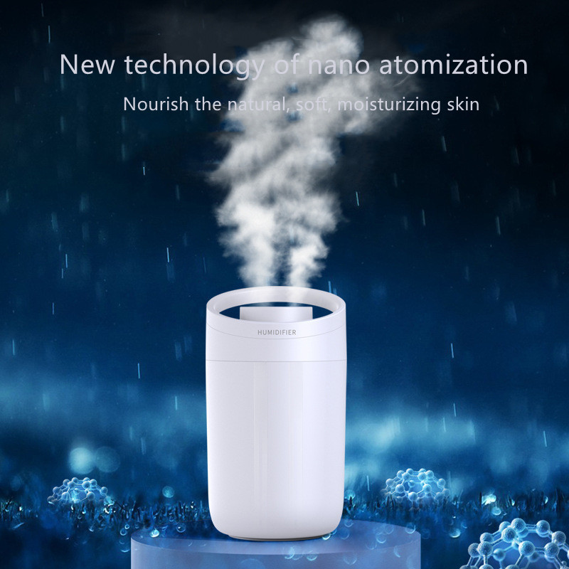 Household 3L Large Capacity Portable Aircare Humidifier Desktop Quiet Aromatherapy Bedroom Office Double Jet Air Purifier