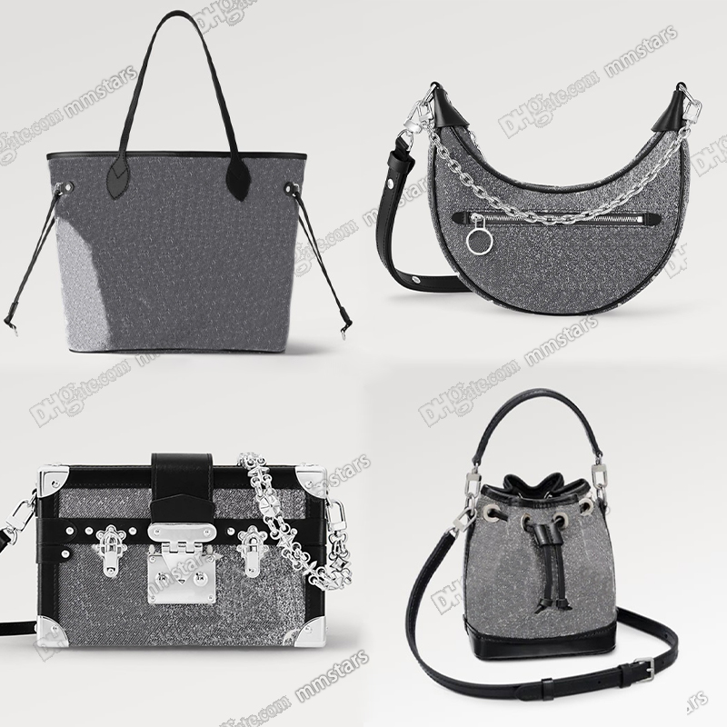 Cruise 2023 Series Bags Gray Jacquard Denim Leather Trim Dauphine Onthego MM Totes Silver Hardware Side Trunk Chain Handbag Zipper Closure Shoulder Bag Purse
Cruise 2023 Series Bags Gray Jacquard Denim Leather Trim Dauphine Onthego MM Totes Silver Hardware Side Trunk Chain Handbag Zipper Closure Shoulder Bag Purse