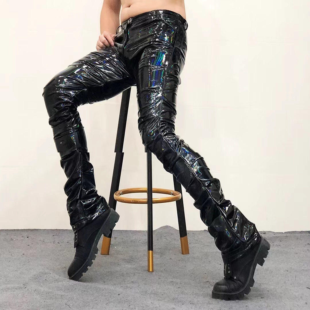Men s Pants Colorful Magic Color Mirror Erkek olon Men Fashion Pleated Trousers Nightclub Streetwear Shinny Sexy Leather 221123, Black
Men s Pants Colorful Magic Color Mirror Erkek olon Men Fashion Pleated Trousers Nightclub Streetwear Shinny Sexy Leather 221123, Black