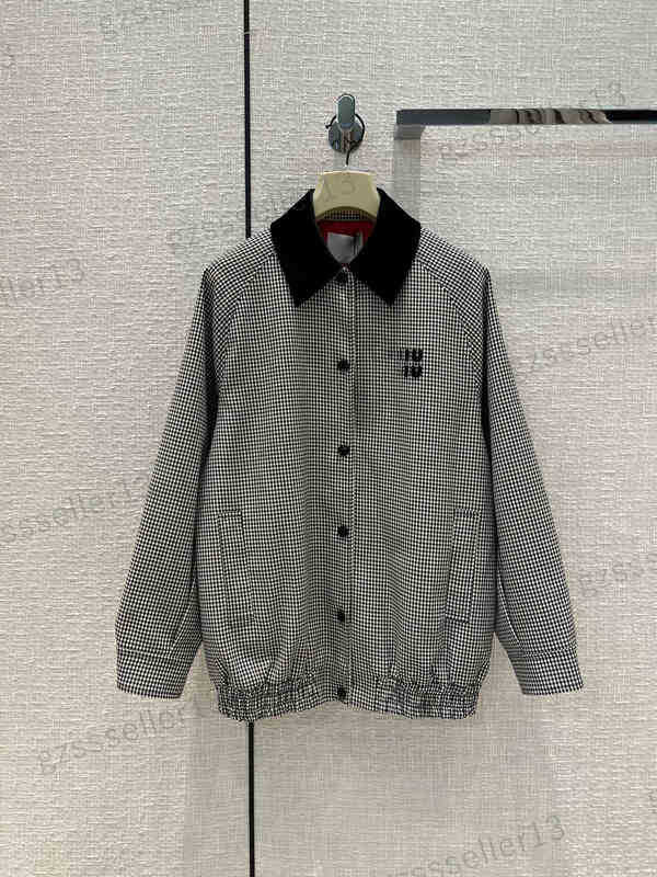 Designer Womens Jacket Miu Houndstooth Baseball Jacket Brand Letter Logo Embroidery Jackets
Designer Womens Jacket Miu Houndstooth Baseball Jacket Brand Letter Logo Embroidery Jackets