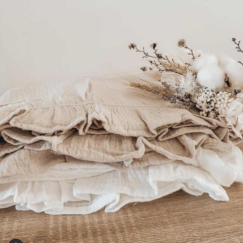 Sleeping Bags INS Ruffled Muslin Baby Swaddle Blankets for Born Infant Bedding Organic Accessories born Receive Blanket Cotton 221122