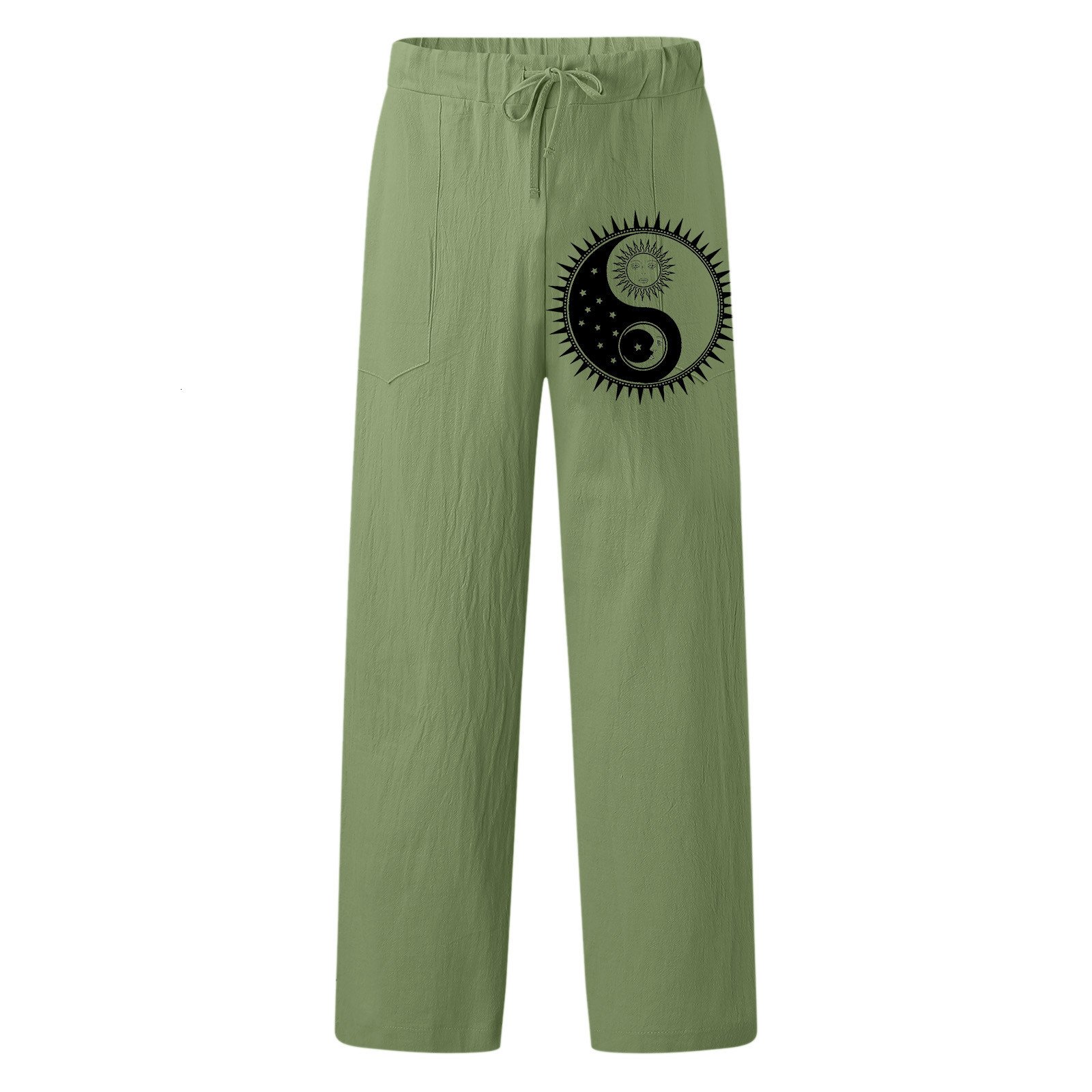 Men's Tracksuits 13 1 Toddler Apparel Boy Mens Fashion Casual Printed Linen Pocket Lace Up Pants Large Size 221122