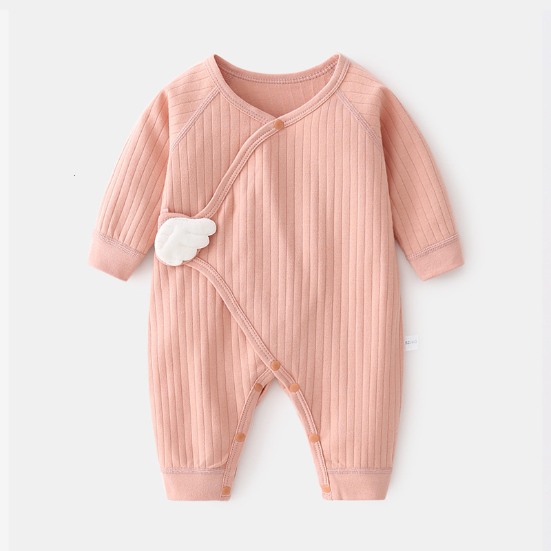 Rompers Lawadka 0-6M Spring Autumn born Baby Girl Boy Romper Cotton Solid Soft Infant Jumpsuit With Wing Casual Clothes For Girls 221122