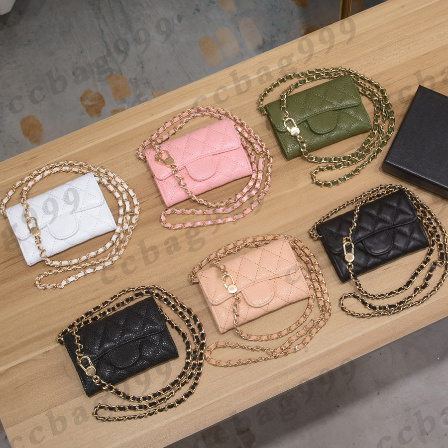 Caviar Mini Coins Purses With Chain Crossbody Bags Cowhide Flap Designer Wallets Classic Quilted Womens Small Card Holder Waist Bag Luxuries Handbags 11.3x7.5x2.1CM, Black
Caviar Mini Coins Purses With Chain Crossbody Bags Cowhide Flap Designer Wallets Classic Quilted Womens Small Card Holder Waist Bag Luxuries Handbags 11.3x7.5x2.1CM, Black