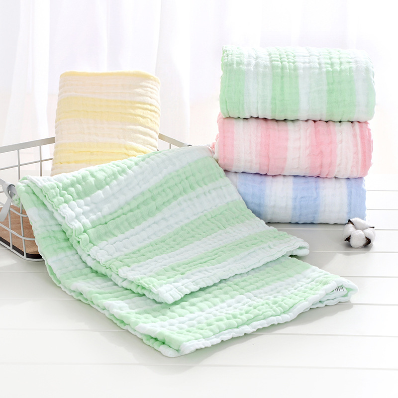 Sleeping Bags 6 Layers Gauze bath towel Baby Receiving Blanket Pure cotton bubble muslin Infant Kids Swaddle Bedding 221122