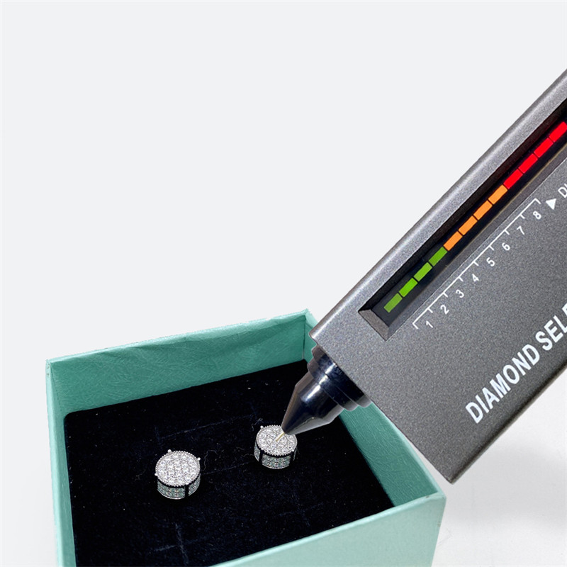 Unisex Fashion Jewelry 10K Gold Pass Test Shiny Moissanite Diamond Earrings for Men Women for Nice Gift