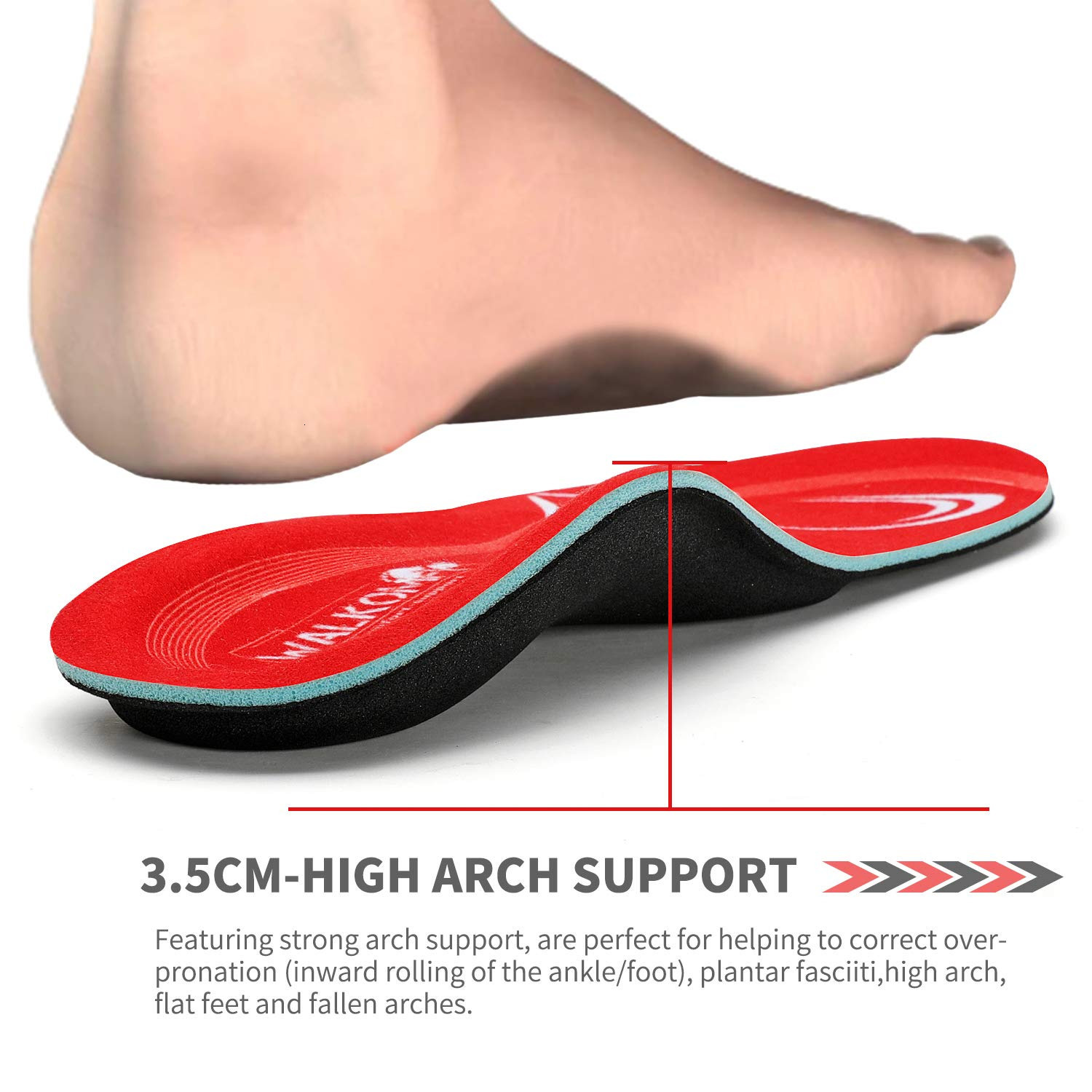Shoe Parts Accessories Walkomfy Orthopedic Insoles for Pain Relief Plantar Fasciitis Flat Feet High Arch Support Foot Valgus Over Shoes Insert Comfort