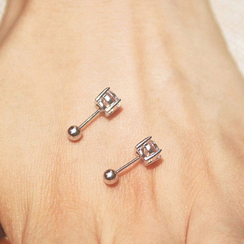 Stud COSYA 925 Sterling Silver 031 Carat D Color Screw Earrings for Women Fine Jewelry Platinum 4 Prong Gifts 221119