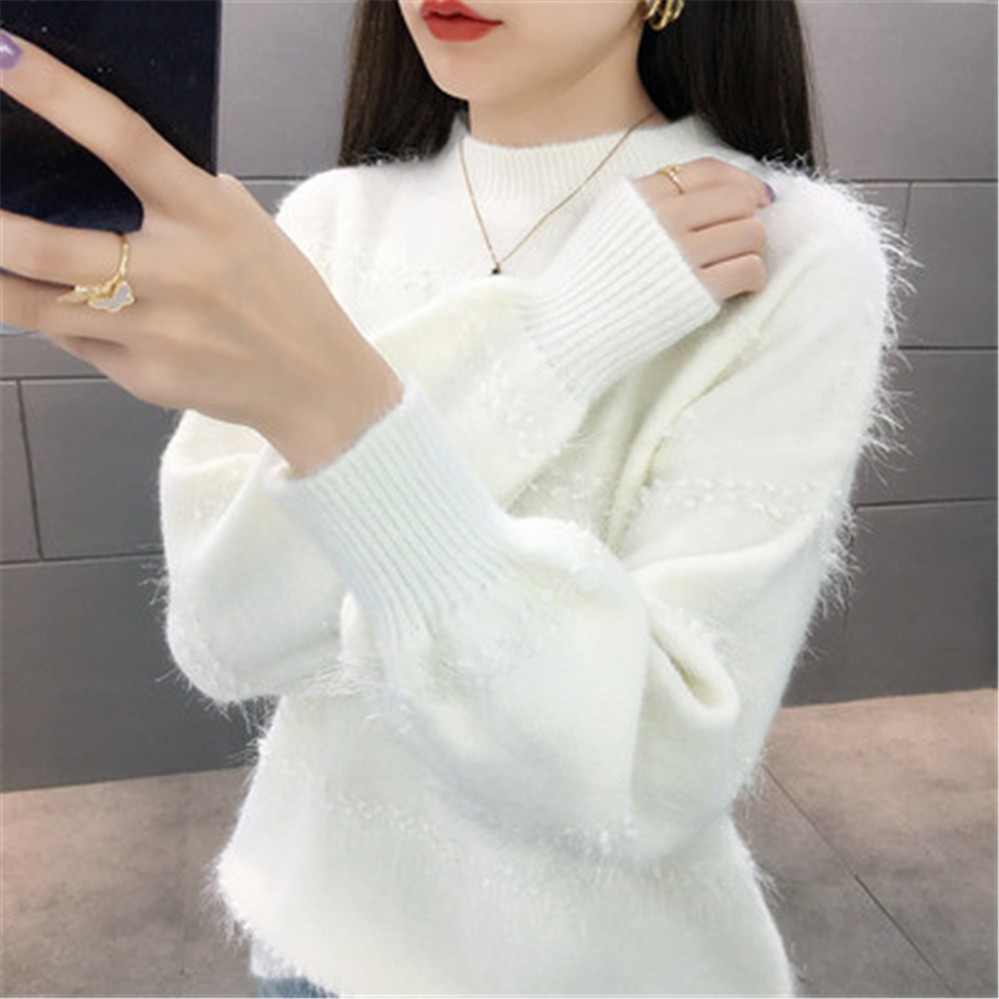 Women's Sweaters Lady Elegant Casual Warm Jumper Female Loose Pullover Tops Fashion Autumn Women Solid Knitted Pullovers 221123