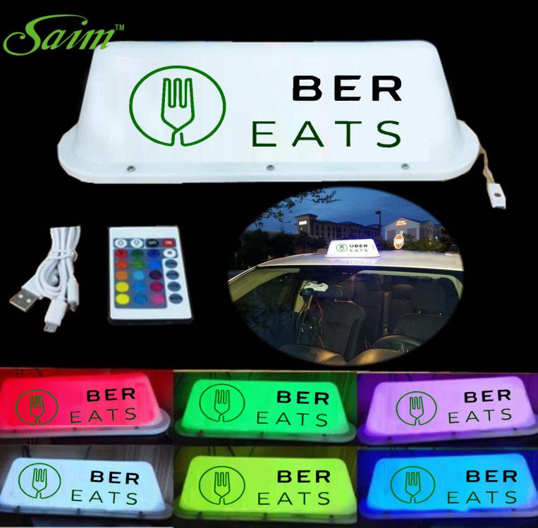 

UB EATS Sign Wireless Car Badges Taxi Cab Roof Top Topper Light Lamp Bright LED for drivers4329784