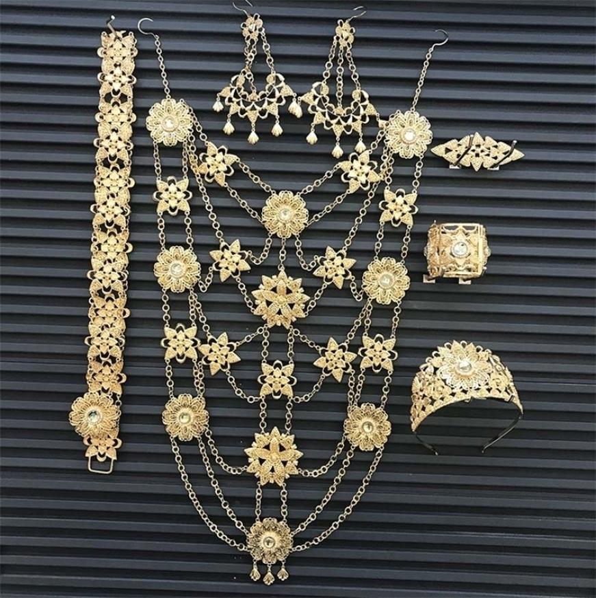 Wedding Jewelry Sets Fashion Dubai large jewellery set chain necklace earrings corsage belt bracelet crown six piece Algerian woma4315799
Wedding Jewelry Sets Fashion Dubai large jewellery set chain necklace earrings corsage belt bracelet crown six piece Algerian woma4315799