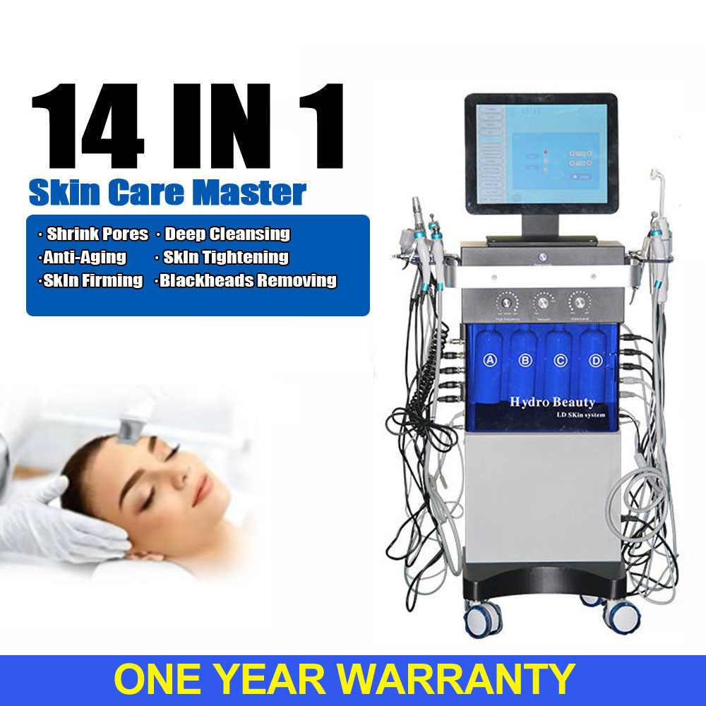 14 in 1 Hydro Microdermabrasion Skin Lifting Device Multifunction High Frequency Facial Spa Ultrasound BIO Water Dermabrasion Moisturizer Machine
14 in 1 Hydro Microdermabrasion Skin Lifting Device Multifunction High Frequency Facial Spa Ultrasound BIO Water Dermabrasion Moisturizer Machine