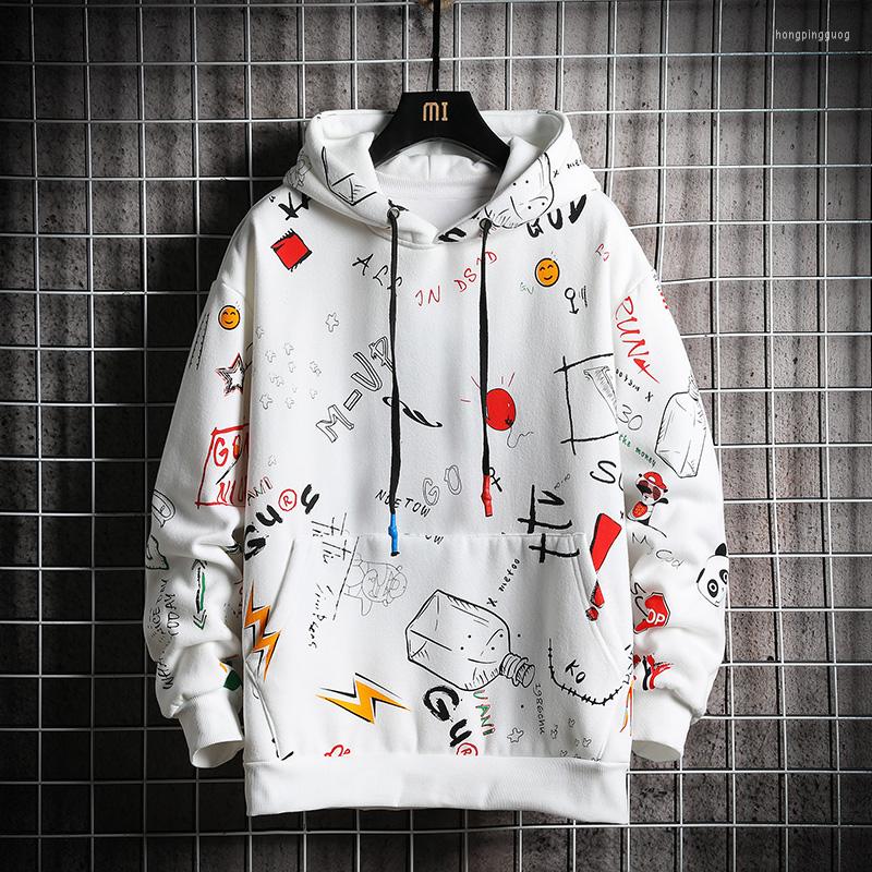 Men's Hoodies Fashion And Sweatshirts Oversize PulloversWinter Fleece Anime Male Hip Hop Harajuku Streetwear Hoodie
