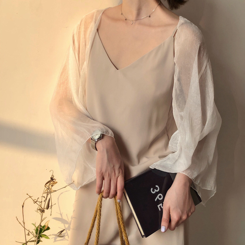 Women's Jumpsuits Rompers Pearl Diary Women summer Crinkle Chiffon Cardigan Sheer Casual Hawaii Style See Through Transparent Loose Top For Vacat