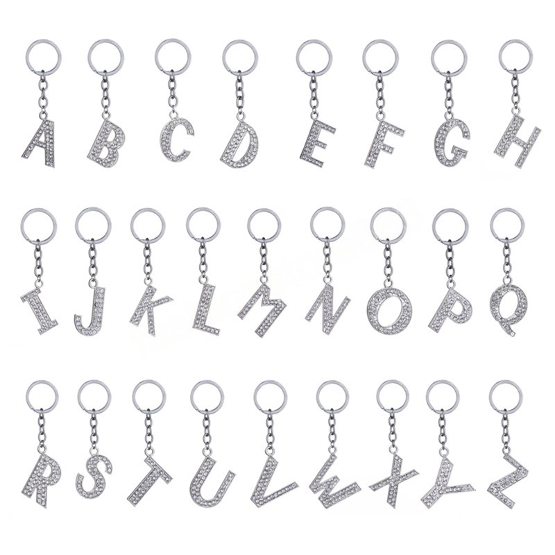 Crystal 26 Alphabet Key Ring For Women Initial Letter Keychains Bag Accessories Fashion Letter Pendant Keychain