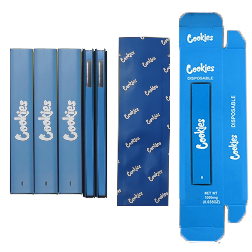 Cookies Vape Pen 1.0ml Disposable E-cigarette pod Packaging Box Ceramic Coil Thick Oil Vaporizer Bottom Rechargeable 280mAh Battery Cookies Carts Empty Package Bags
Cookies Vape Pen 1.0ml Disposable E-cigarette pod Packaging Box Ceramic Coil Thick Oil Vaporizer Bottom Rechargeable 280mAh Battery Cookies Carts Empty Package Bags