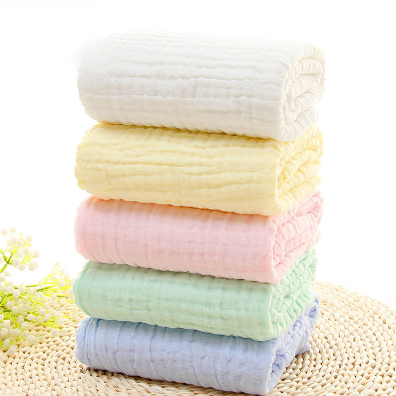Sleeping Bags 6 Layers Gauze bath towel Baby Receiving Blanket Pure cotton bubble muslin Infant Kids Swaddle Bedding 221122