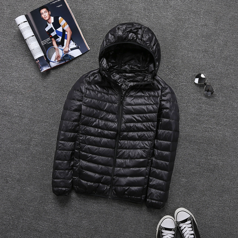 Men's Down Parkas Autumn Fashion Boutique Solid Color Light and Thin Casual Hooded Collar Jacket / Mens Coat 221123