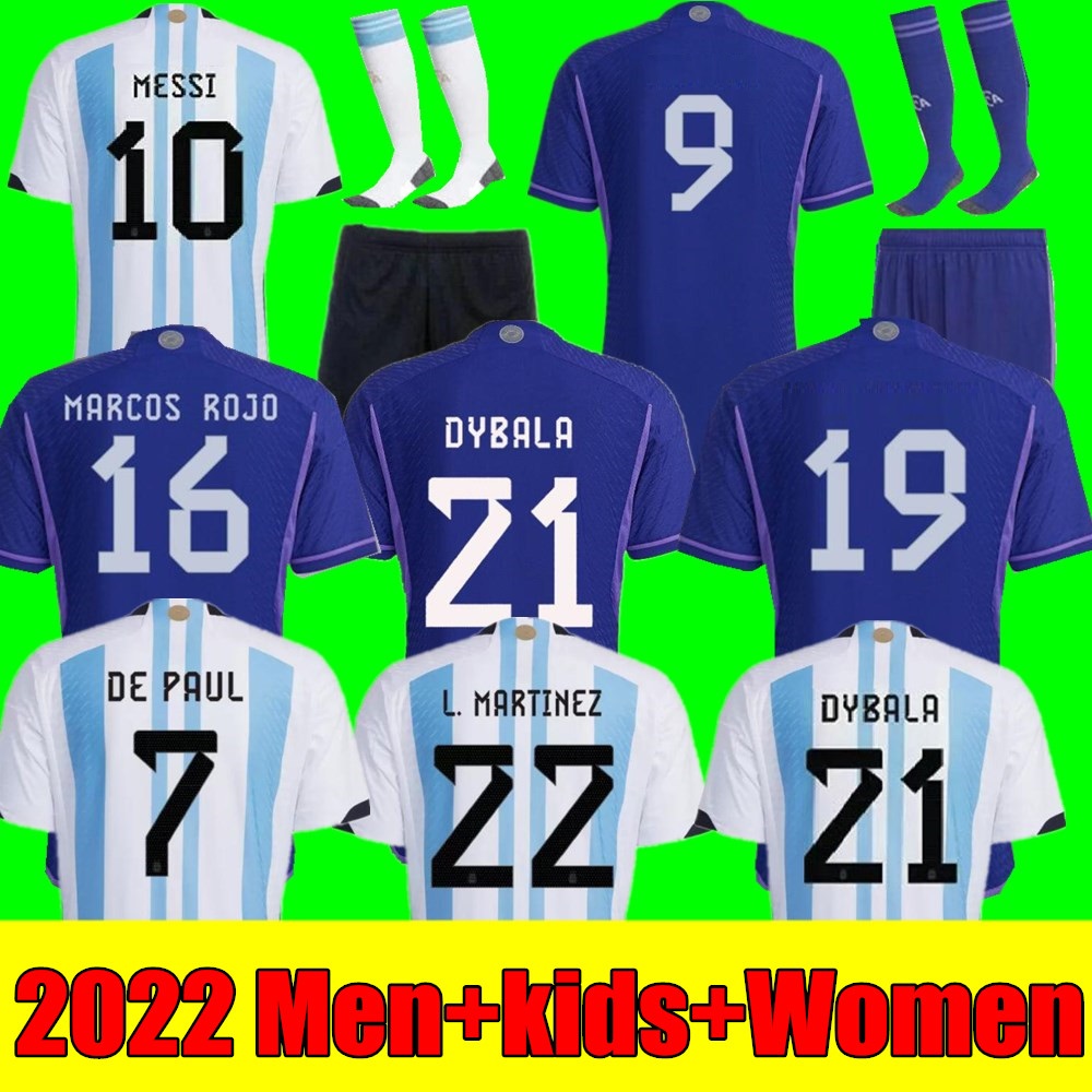 2022 Argentina soccer Jerseys 22 23 J.ALVAREZ DYBALA DI MARIA MARTINEZ MARADONA football shirt Men Women kids kits fans player version, Youth s-xl
2022 Argentina soccer Jerseys 22 23 J.ALVAREZ DYBALA DI MARIA MARTINEZ MARADONA football shirt Men Women kids kits fans player version, Youth s-xl