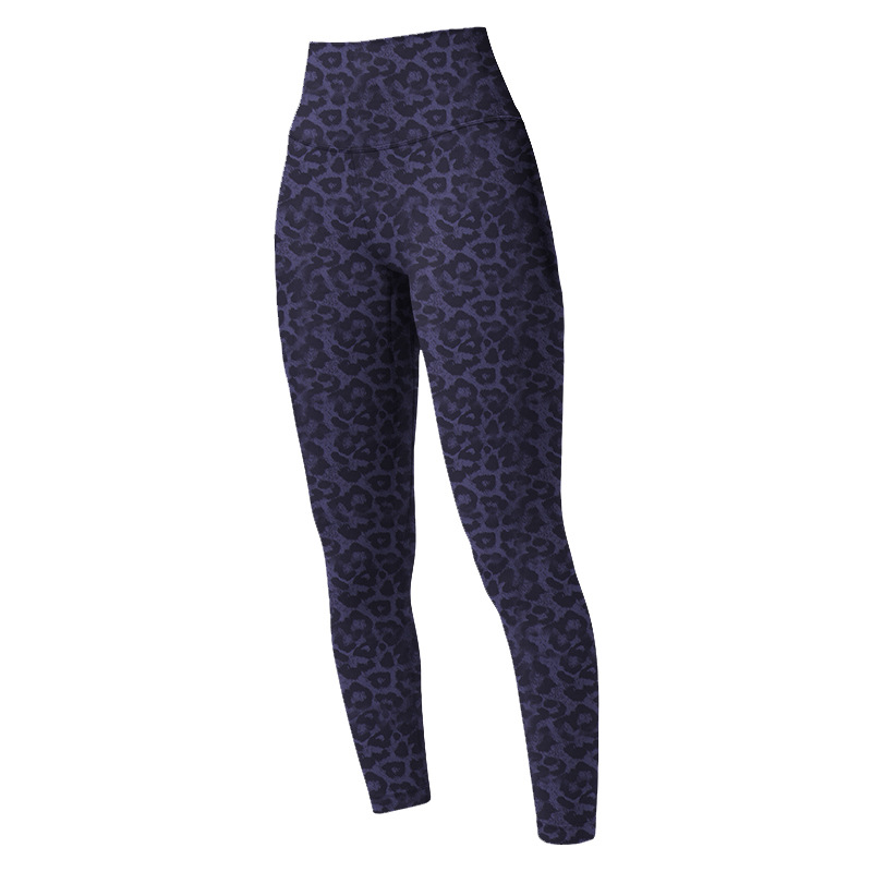 Leopard Leggings Yoga Pant Women's High Waist Sweatpants Cheetah Sports Fitness Ninth Tight Pants 25"