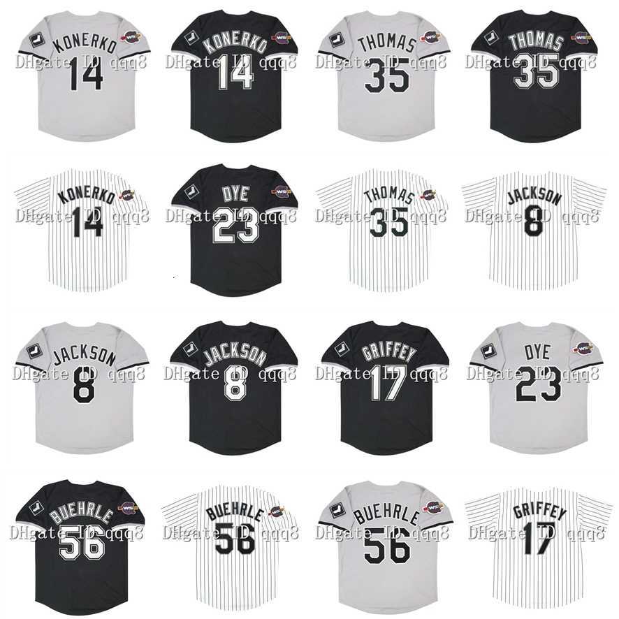 College Baseball Wears Vintage 2005 Chicago Baseball Jersey 14 Paul Konerko 35 Frank Thomas 56 Mark Buehrle 8 Bo Jackson 17 Ken Griffey Jr. 23 Jermaine Dye White, As pic
College Baseball Wears Vintage 2005 Chicago Baseball Jersey 14 Paul Konerko 35 Frank Thomas 56 Mark Buehrle 8 Bo Jackson 17 Ken Griffey Jr. 23 Jermaine Dye White, As pic