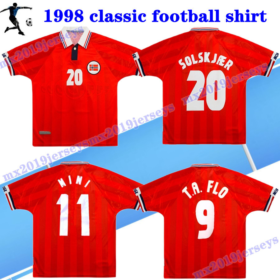 1998 NorWaYs retro soccer jerseyS 98 00 Norge Tore Andre Flo Berg Solskjaer Bjornebye Ronny Johnsen Norwegia vintage classic football shirt, Red
1998 NorWaYs retro soccer jerseyS 98 00 Norge Tore Andre Flo Berg Solskjaer Bjornebye Ronny Johnsen Norwegia vintage classic football shirt, Red