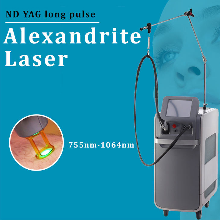 Alexandrite Alex-YAG Laser755NM 1064NM ND YAG Hair removal machine Big Spot device painless beauty salon equipment