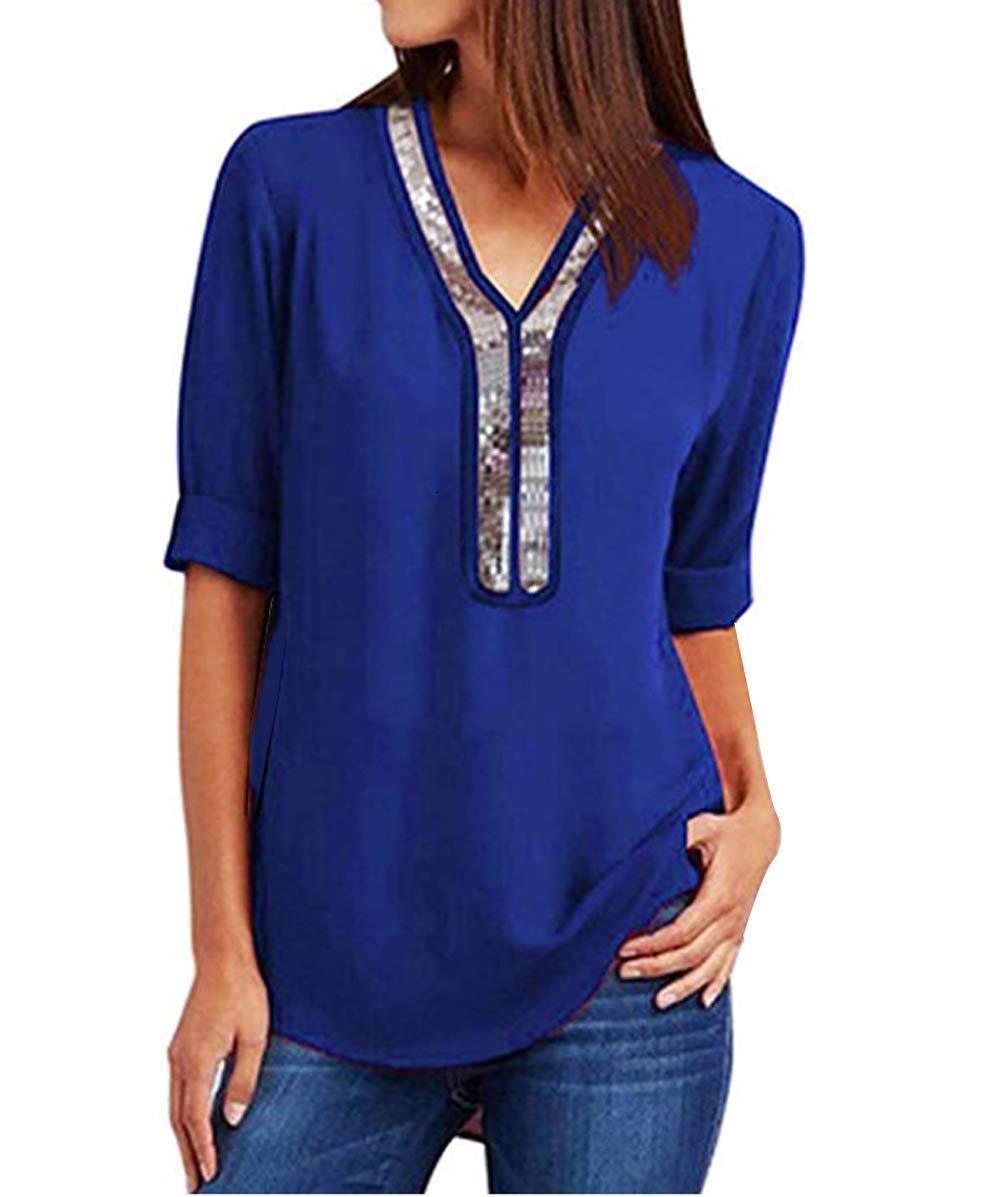 Women's Jumpsuits Rompers Women Casual Patchwork Blouse Long Sleeve VNeck Loose Blouses Autumn Spring Shirts L5XL 221123