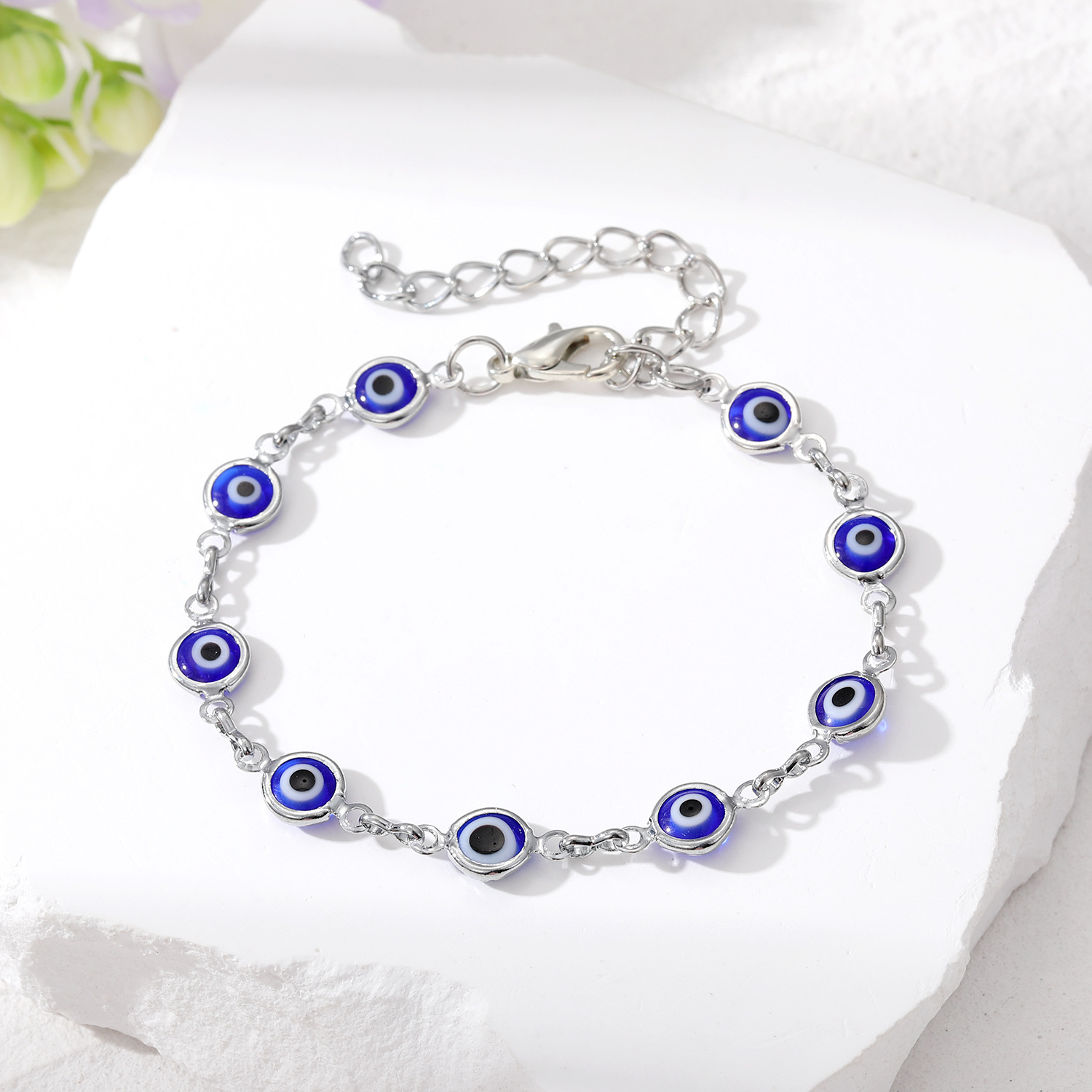 Turkish Evil Eye Bracelet Colorful Red Blue Eyes Lucky Bracelets for Women Link Chain Bracelet Jewelry