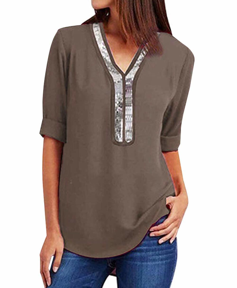 Women's Jumpsuits Rompers Women Casual Patchwork Blouse Long Sleeve VNeck Loose Blouses Autumn Spring Shirts L5XL 221123