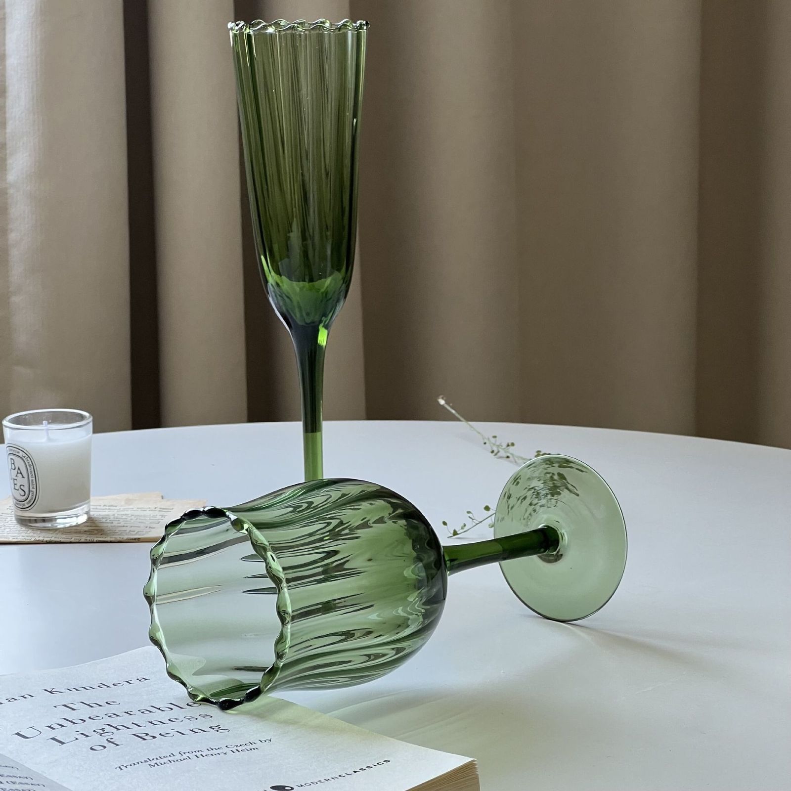 Wine Glasses Vintage Flower Shaped Cocktail Champagne Whisky Goblet Large Capacity Handmade Juice Wine Glass Cup Decor Home el Wine Cup R250425