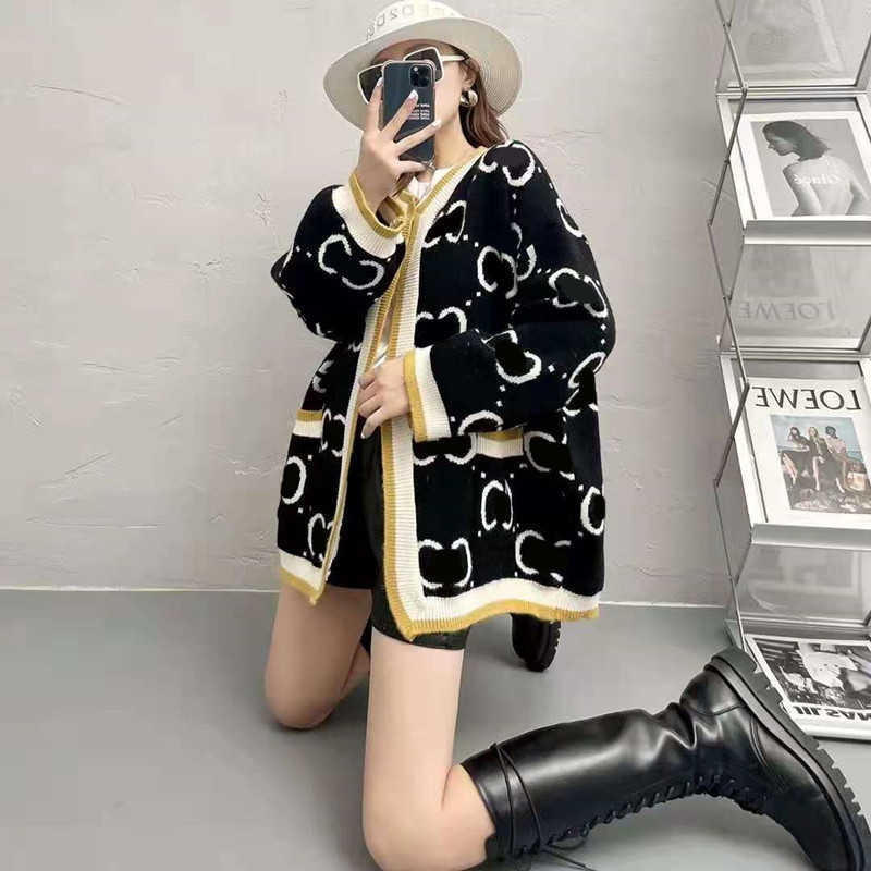 Autumn Winter Sweater Women Knitted Loose Coat Double Letter Printed Cardigan Sweaters Ladies Outer Wear Thick Streetwear, Black
Autumn Winter Sweater Women Knitted Loose Coat Double Letter Printed Cardigan Sweaters Ladies Outer Wear Thick Streetwear, Black