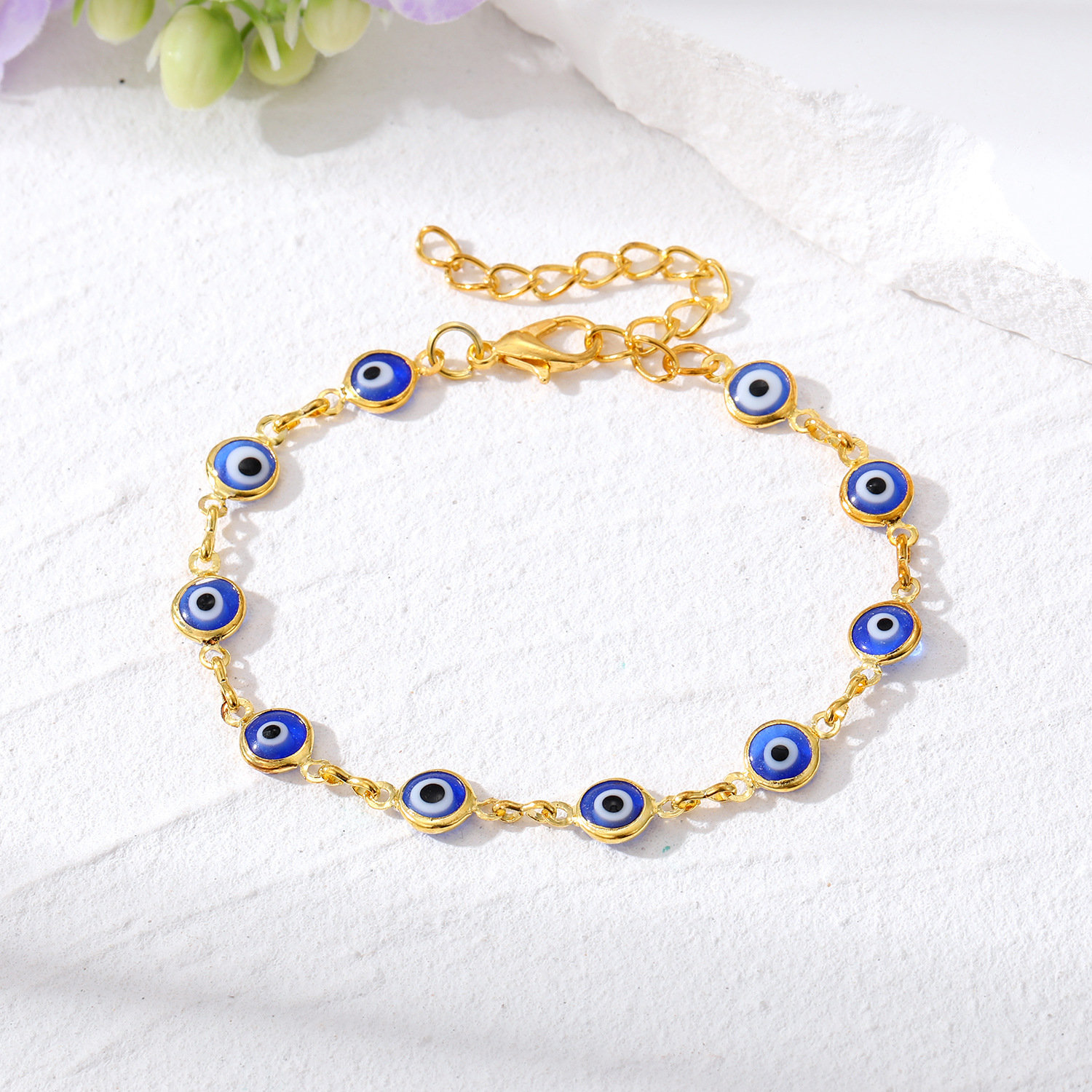 Turkish Evil Eye Bracelet Colorful Red Blue Eyes Lucky Bracelets for Women Link Chain Bracelet Jewelry