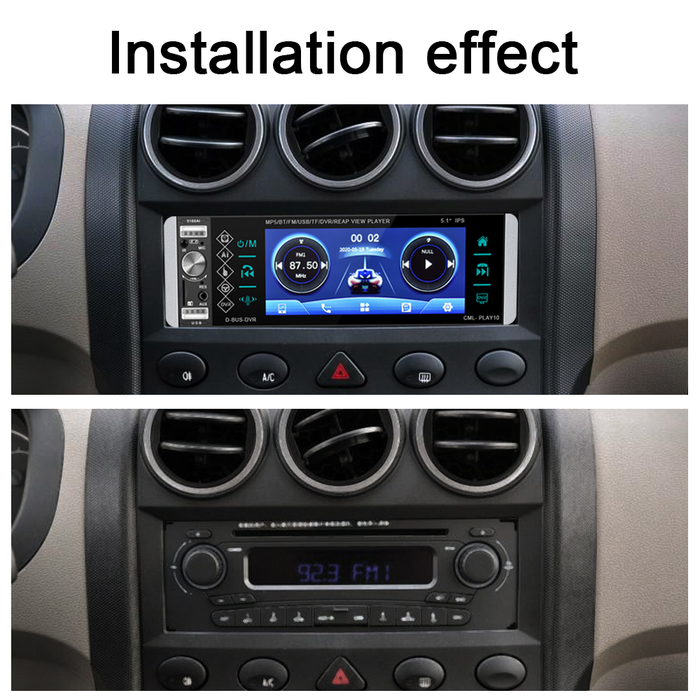 5.1 Inch MP5 Audio Video Player Apple Carplay Car Radio Receiver Bluetooth Auto Smart Voice Control AM FM Radio Receiver