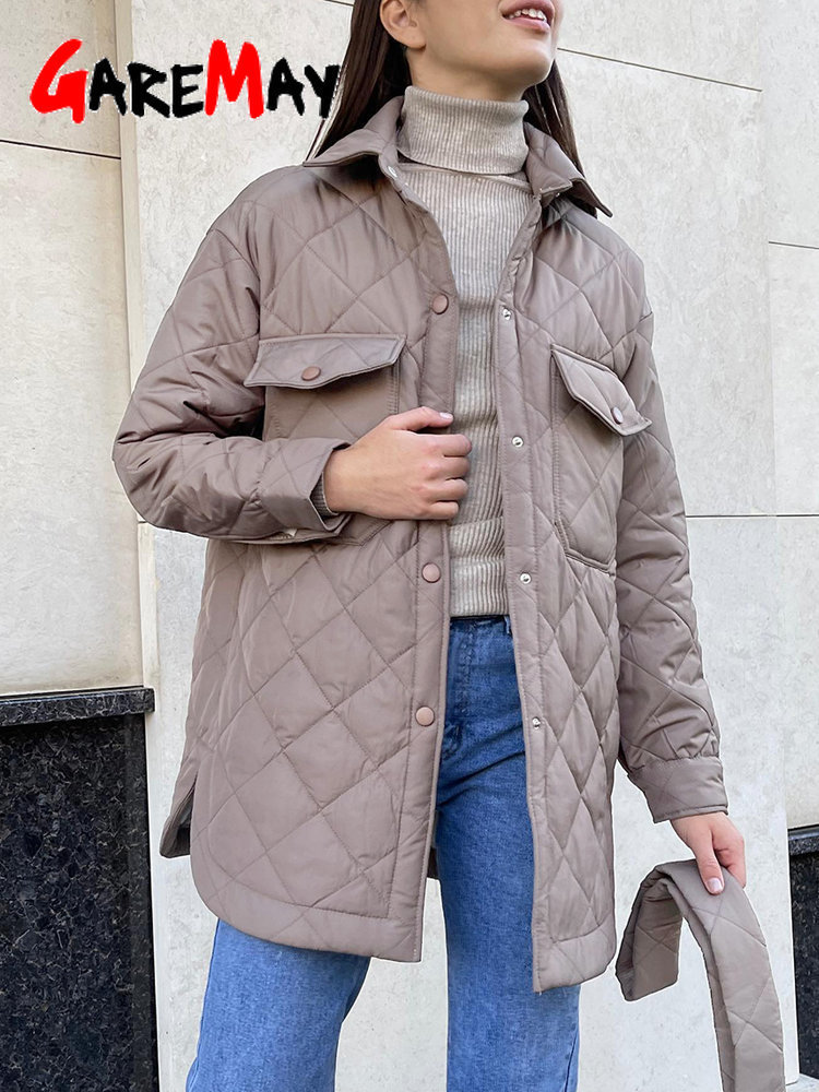 Womens Down Parkas Parka Winter Vintage Warm Cotton Jacket with Belt Padded Female Long Thin White Oversize Quilted Coat for Women 221124