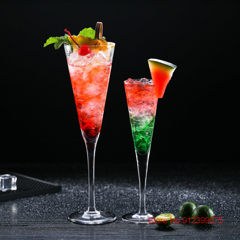 Wine Glasses INS Vshape Wedding Champagne Coupes Trumpet Shape Cocktail Glass For Bar Home Used Blend Martini Cup Rum Sparkling Wine Goblet 221124