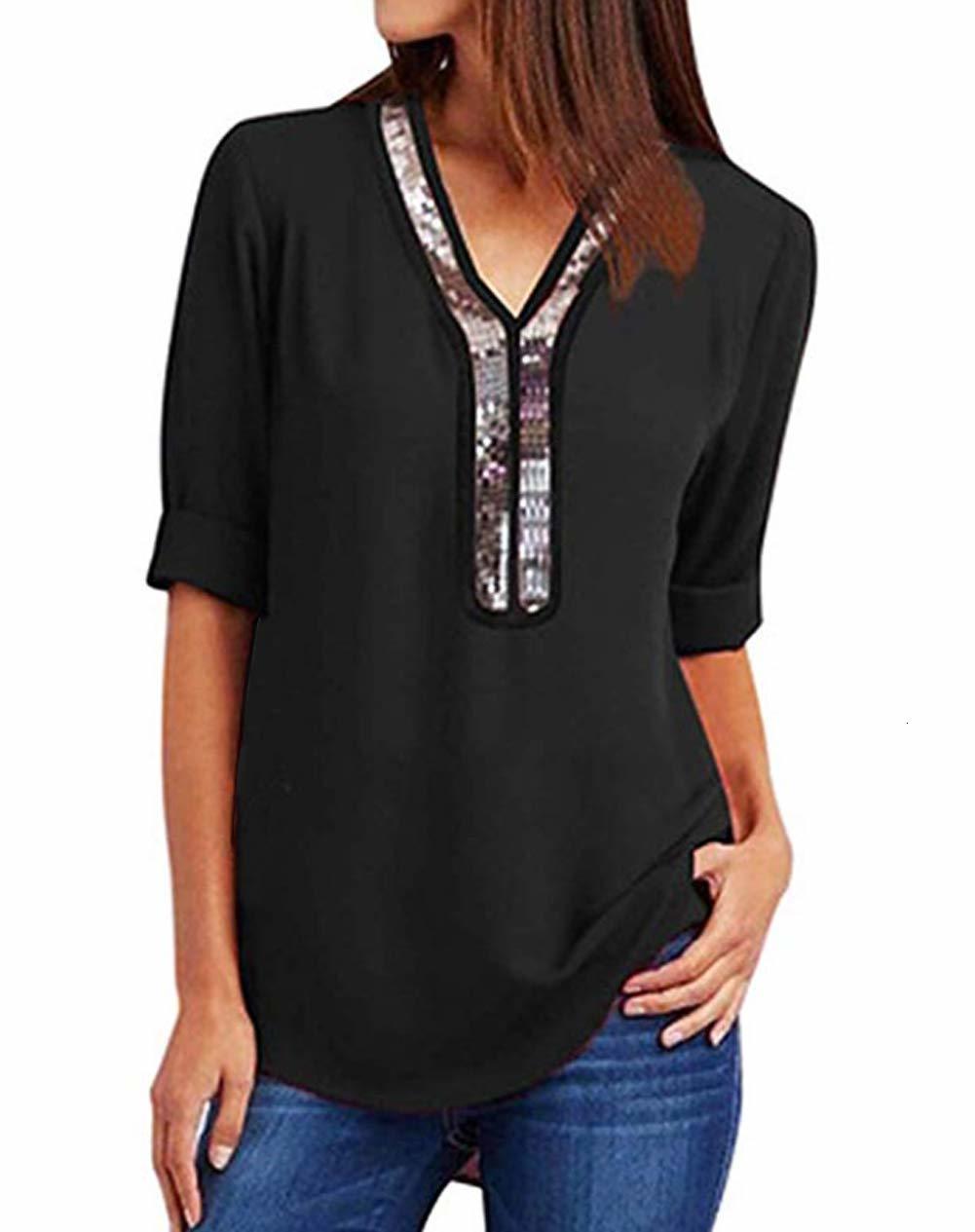 Women's Jumpsuits Rompers Women Casual Patchwork Blouse Long Sleeve VNeck Loose Blouses Autumn Spring Shirts L5XL 221123