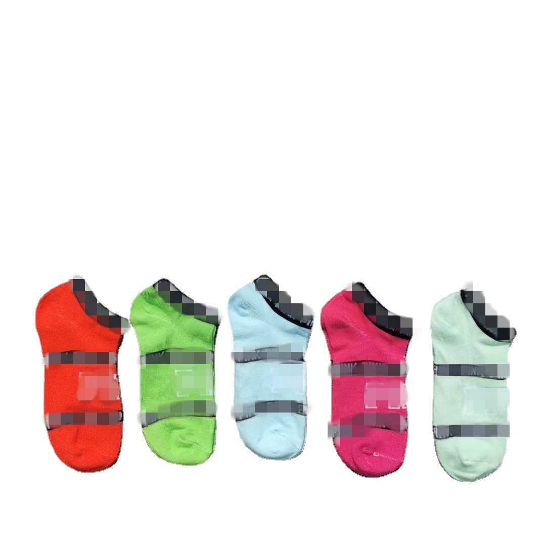 DHL Stock with tags Pink Black Socks Adult Cotton Short Ankle Socks Sports Basketball Soccer Teenagers Cheerleader New Sytle Girls Women Sock with Tag