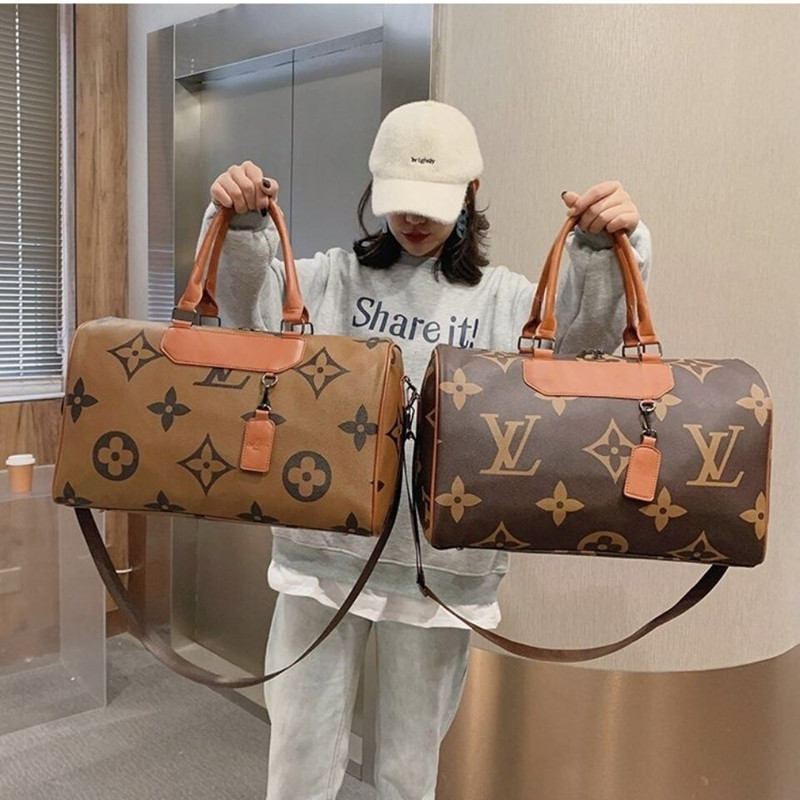 

55CM Leather designer Louis Vuitton louiseity LV Viutonity men Duffel Bags Suitcases luggage Sport Outdoor Packs shoulder Travel bags messenger gucci, A+